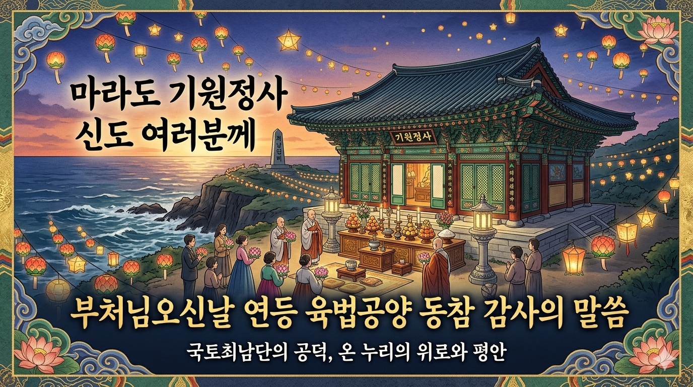 부처님오신날 연등동참자와 신도여러분께 드리는 감사의 말씀